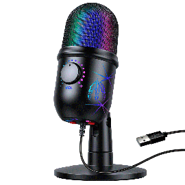Microfone Condensador MIC Podcast microfone para streaming RGB Computador Mic  Youtuber